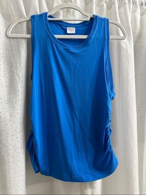 Athleta Bright Blue Side-Ruched Tank Top